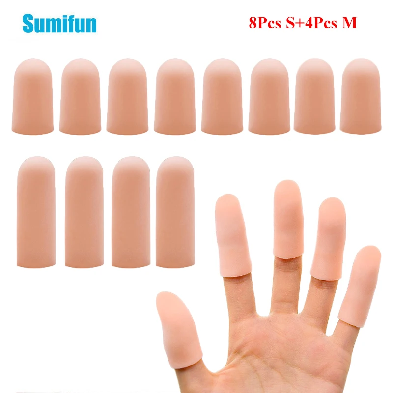 12Pcs/Box Silicone Finger Protector Wear Resistant Wound Care Breathable Waterproof Corn Pain Relief Hand Health Care Tools a5 size handmade 3d resin cover dragon notebook hand book diary book high beauty relief hand account book