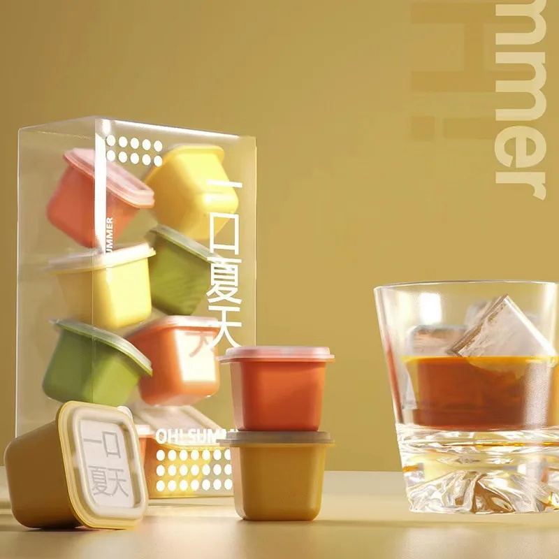 

6 Pcs Silicone Ice Cube Maker Separate Square Tray Molds Food Grade Ice Mould With Lid DIY Silicone Mold Kitchen Gadgets