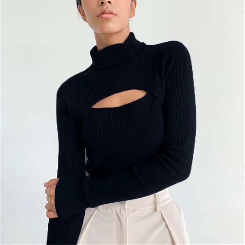 

2023 New Y2k Punk Women Tops Gothic E Girl Long Sleeve Crop Top Sexy Cut Out Casual Slim T-shirts Women 90s Aesthetic Streetwear