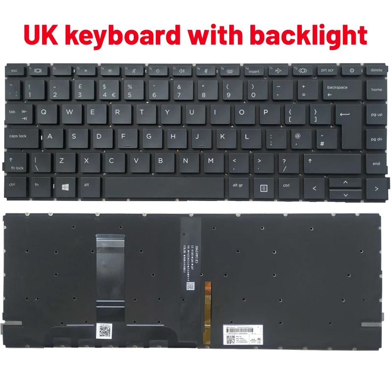 Reino Unido Eua Espanhol Latino Teclado para Laptop hp Probook 445 440 g8 g9 645 640 g8 g9 com Retroiluminação Aex8qe00010 Novo - Imagem 2