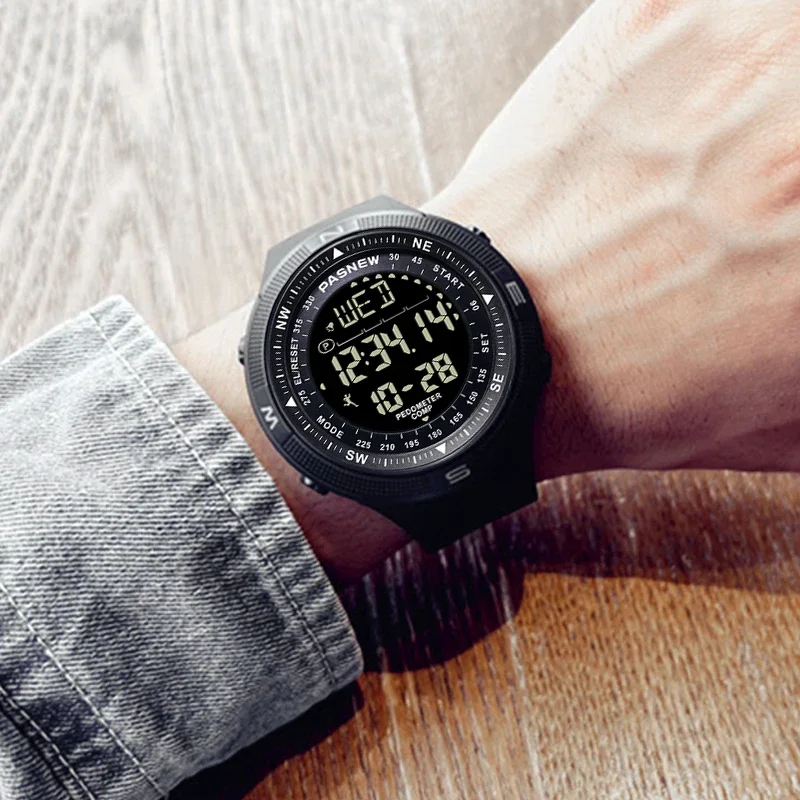 Waterproof Military Digital Watch Compass Men Diver Electronic Boy Hand Clock Large Outdoor Multifunction Sport Wristwatch Male