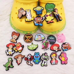 1-25Pcs Woody Buzz Lightyear Dinosaur Lex Disney Shoe Buckle Charms Boys Girls Cute Decorations DIY X-mas Gift
