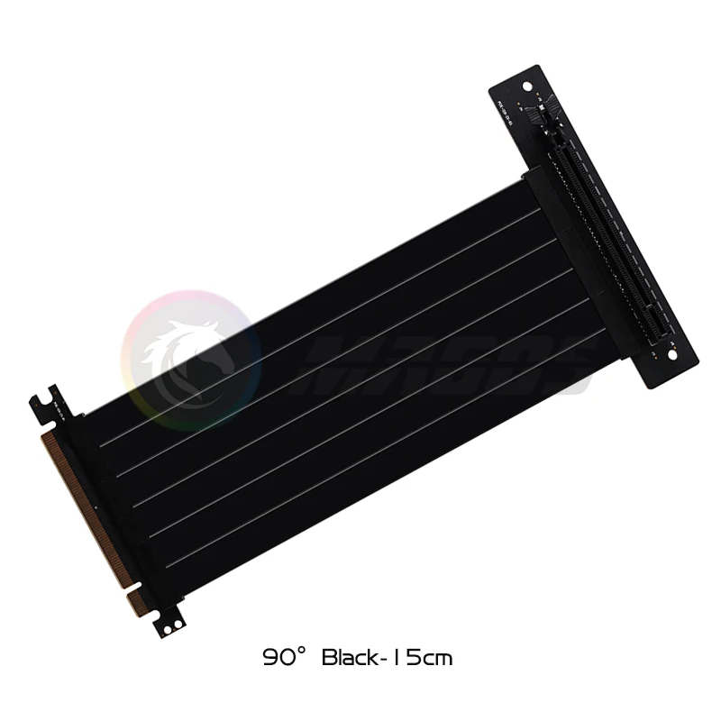 Eagolloar PCIE 4.0 x16 Extender Riser Cable,High Speed Flexible Right Angle PCI-E Port GPU Graphic Card Extension Cable-150mm