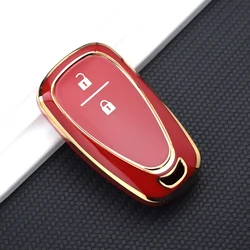 Premium Car Key Case Cover for Chevrolet Vehicles - Stylish and Durable Shell Fob Protector (2button red cover)