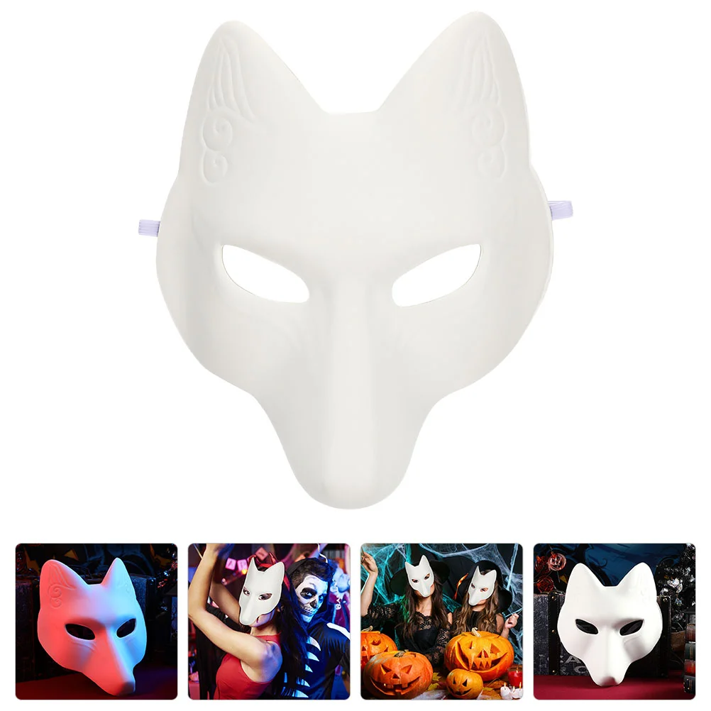 

Beaupretty Halloween Mask Fox Mask White Paper Blank Mask Halloween Paintable Face Mask Animal Cosplay Mask Accessory Cosplay