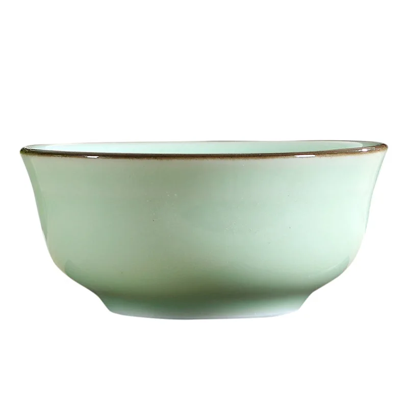 Blue/Green Celadon Chinese Kung Fu Tea Set Pu'er 3D Fishes Teacup Hand-painted Ceramic Relief Double Carp Master Tea Cup 60ml