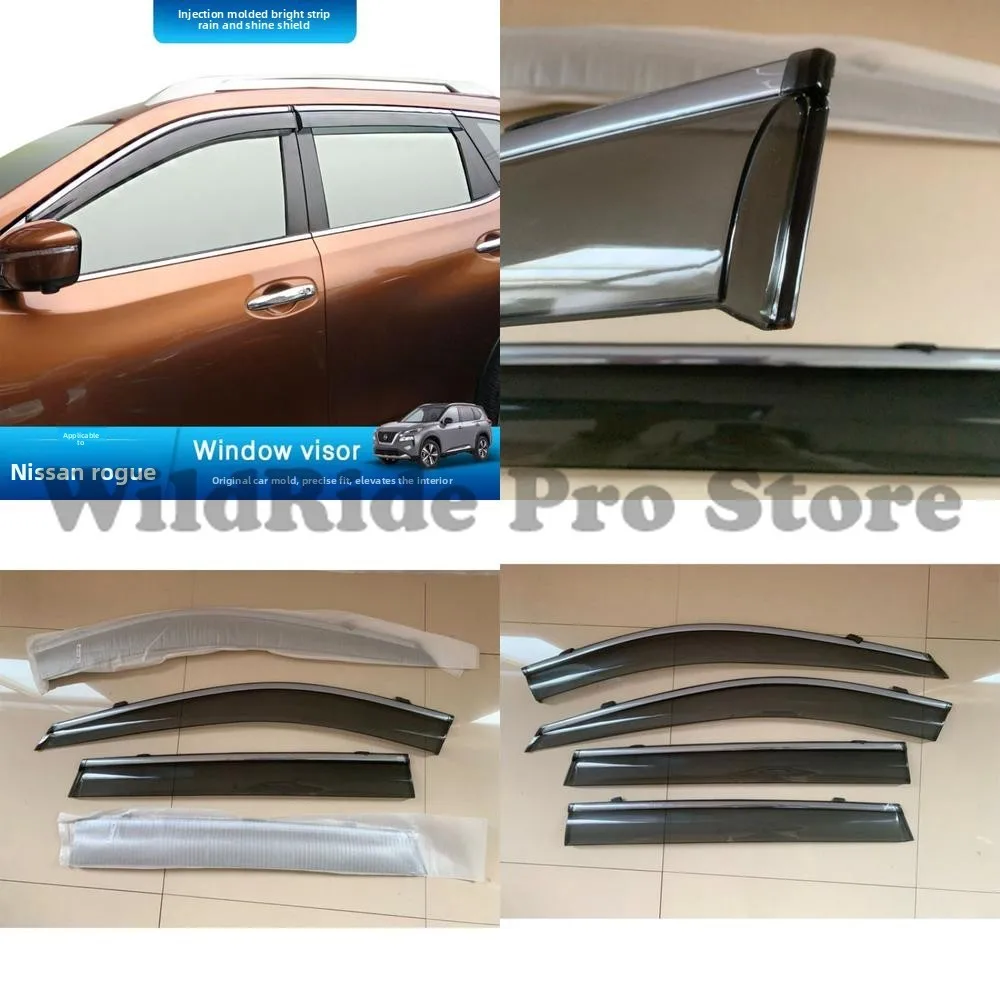 Geartronics Black Gloss Window Visors For Nissan Rogue 2014-2020 – Easy-Install Rain Guards & Sun Deflectors
