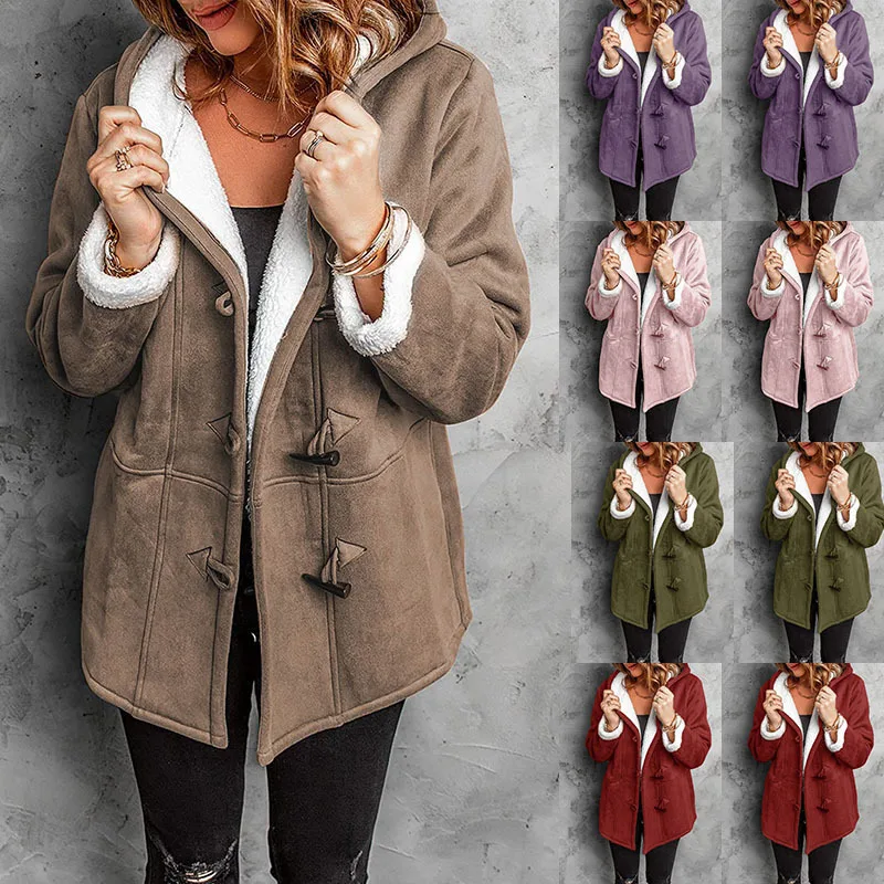 Soft Hooded Fleece Women Jacket Winter Outerwear