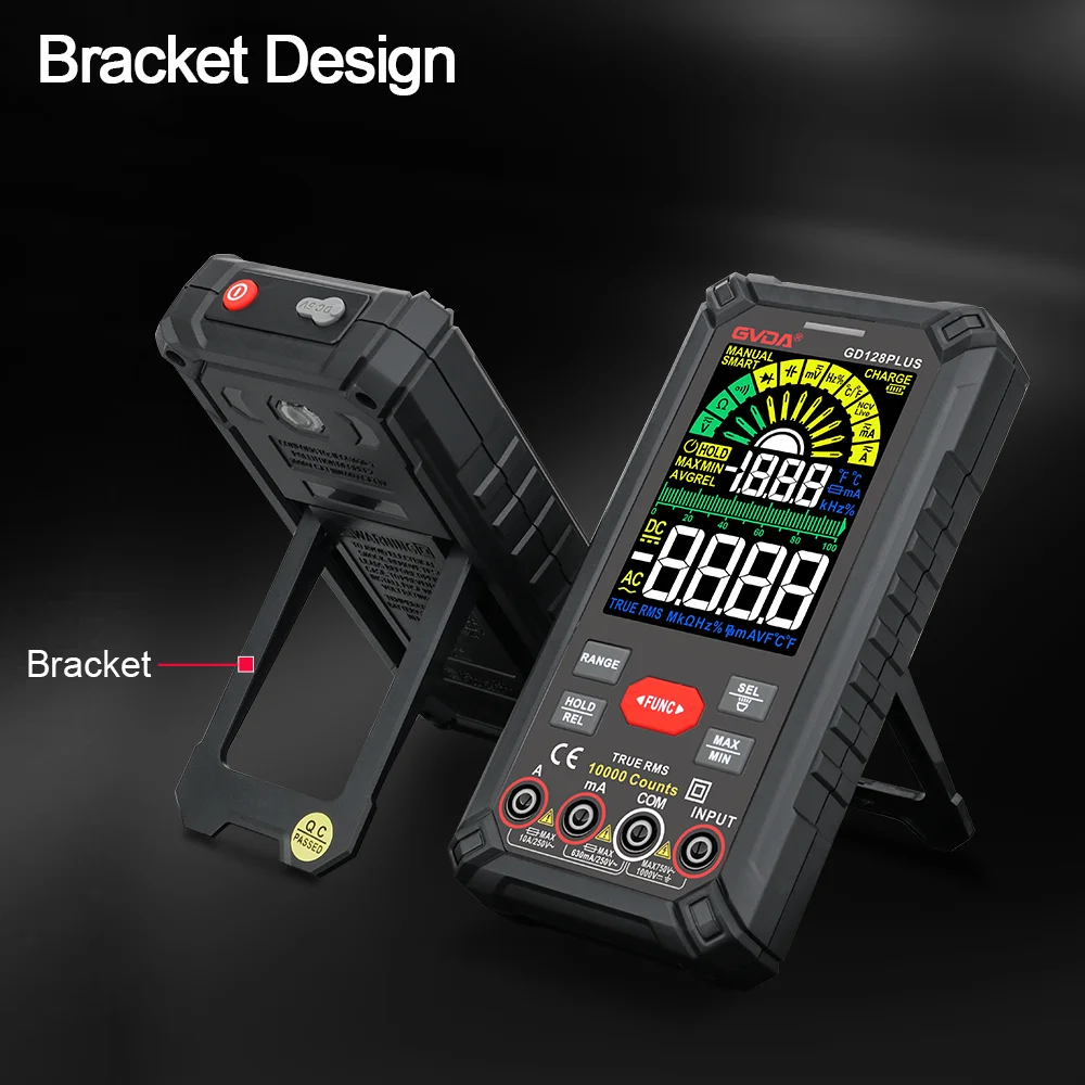 GVDA Smart Digital Multimeter Auto Range DMM Voltmeter True RMS DC AC Voltage Multimetro Rechargeable Multitester 5