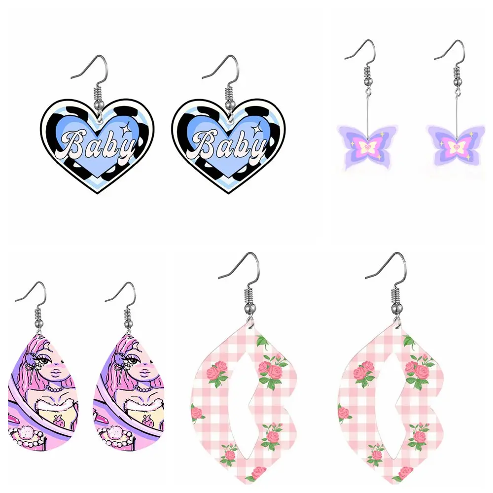 

New Multicolor Cute Pendant Earrings Fashion Trendy Sweet Simple Style Ear Jewelry For Girls Creative Personality Earring 2022