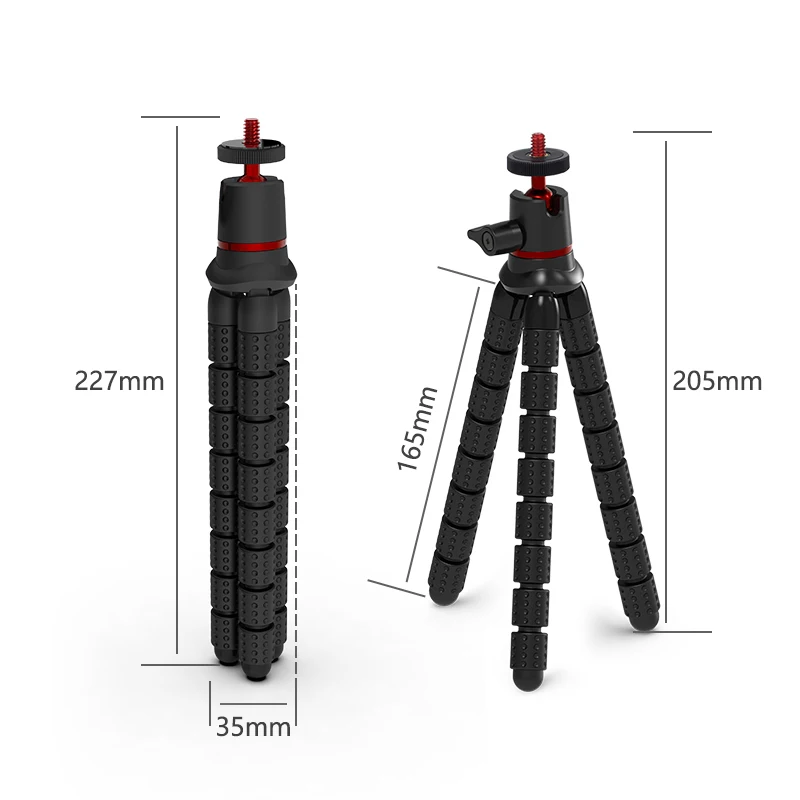 Polvo Tripé Flexível Dslr Câmera Selfie Stand com Bola Cabeça para Smartphone Gopro Hero Dji Action Câmera Vlog Tripé Portátil - Image 2