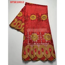 

African Ankara water-soluble lace Cloth Beautiful printing pattern suitable for ladies dress wedding Fabric DTSE10012 B