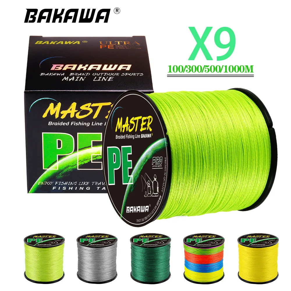 

BAKAWA Multifilament PE Braided Fishing Line 9 Strands Multicolour Green Wire 500M 300M 1000M Japanese Seawater Smooth Pesca