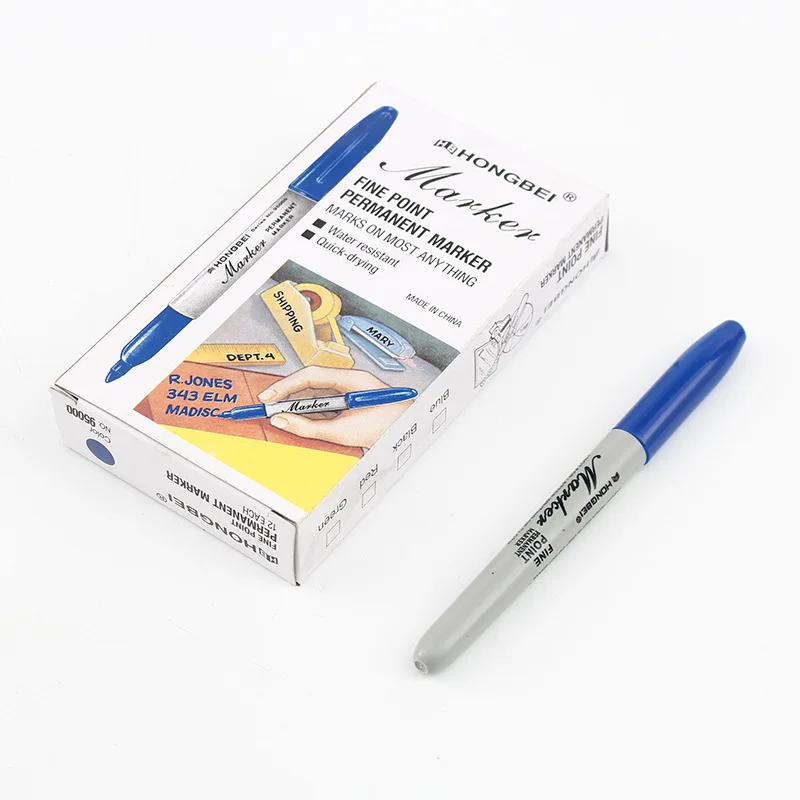 Eco Safe 12-Piece Precision Permanent Markers - Quick Dry, Waterproof, Smudge-Proof