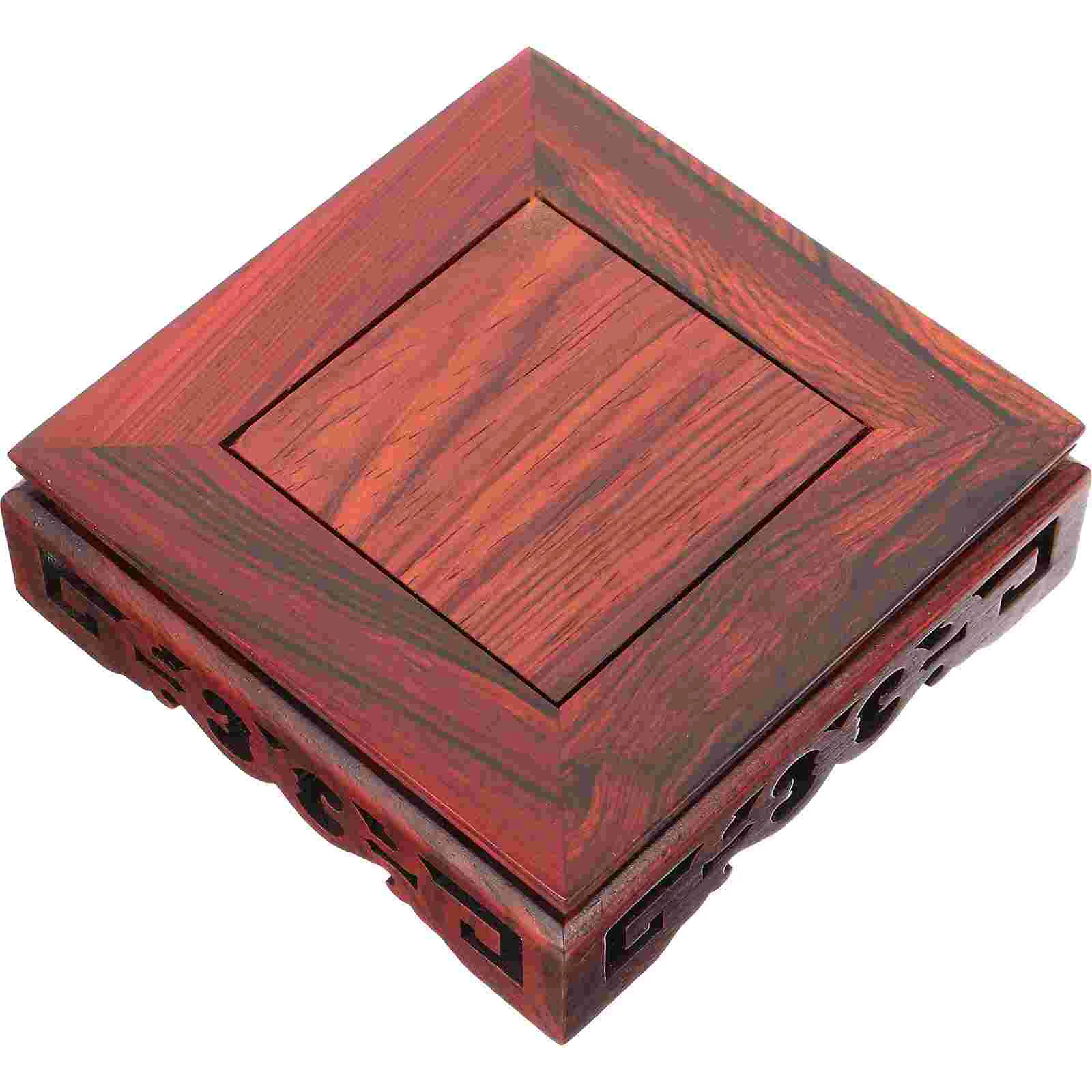 

Wooden Base Statue Display Stand Flower Vase Base Tabletop Wood Base Stand