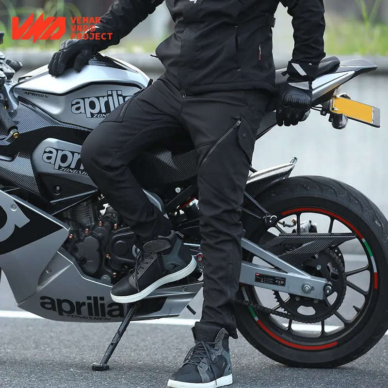 

VND Winter Men's Motorcycle Riding Pants Padded Warm Waterproof Riding Protection Racing Pants Reflective Riding Pants