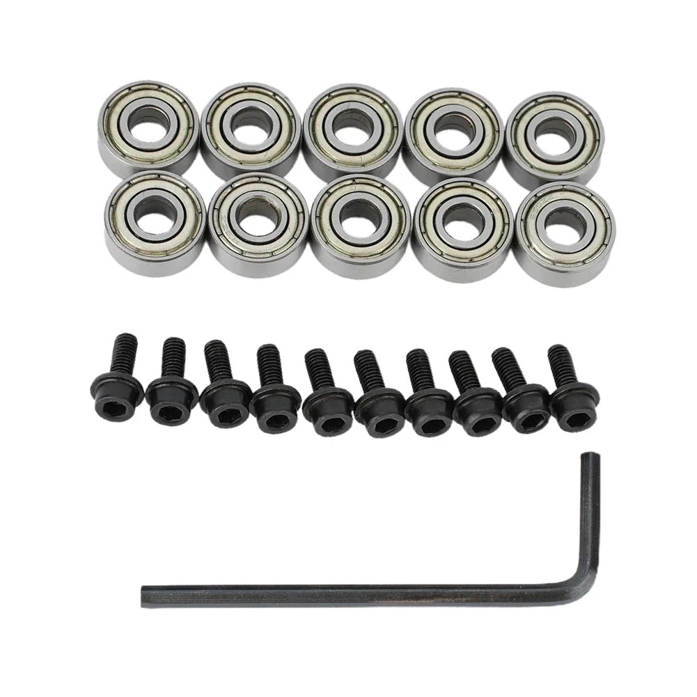 

11Pcs Router Bit Bearing Set Hex Wrench Mounted Ball Bearings Guide Accessories For 12.7mmBits Workshop Equipment Power Tools