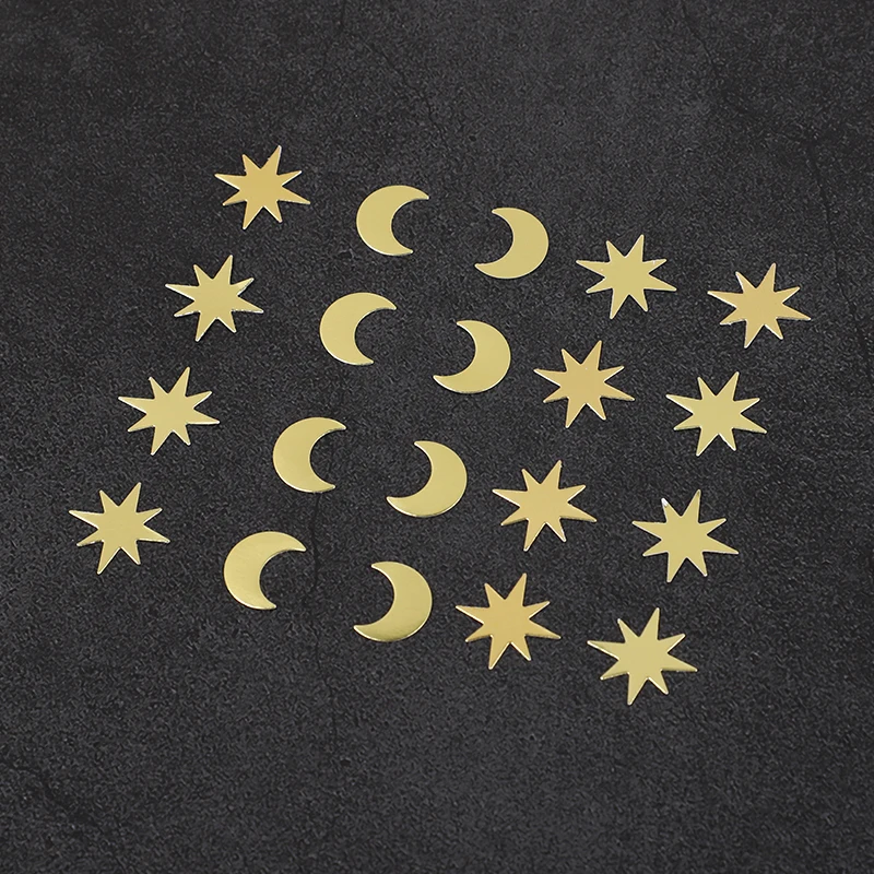 100 Stück Mond-Stern-förmige Konfetti Eid Mubarak Dekoration Papier Konfetti für Zuhause Tisch islamischen Ramadan DIY Handwerk Geschenk Geburtstag – Detail 2