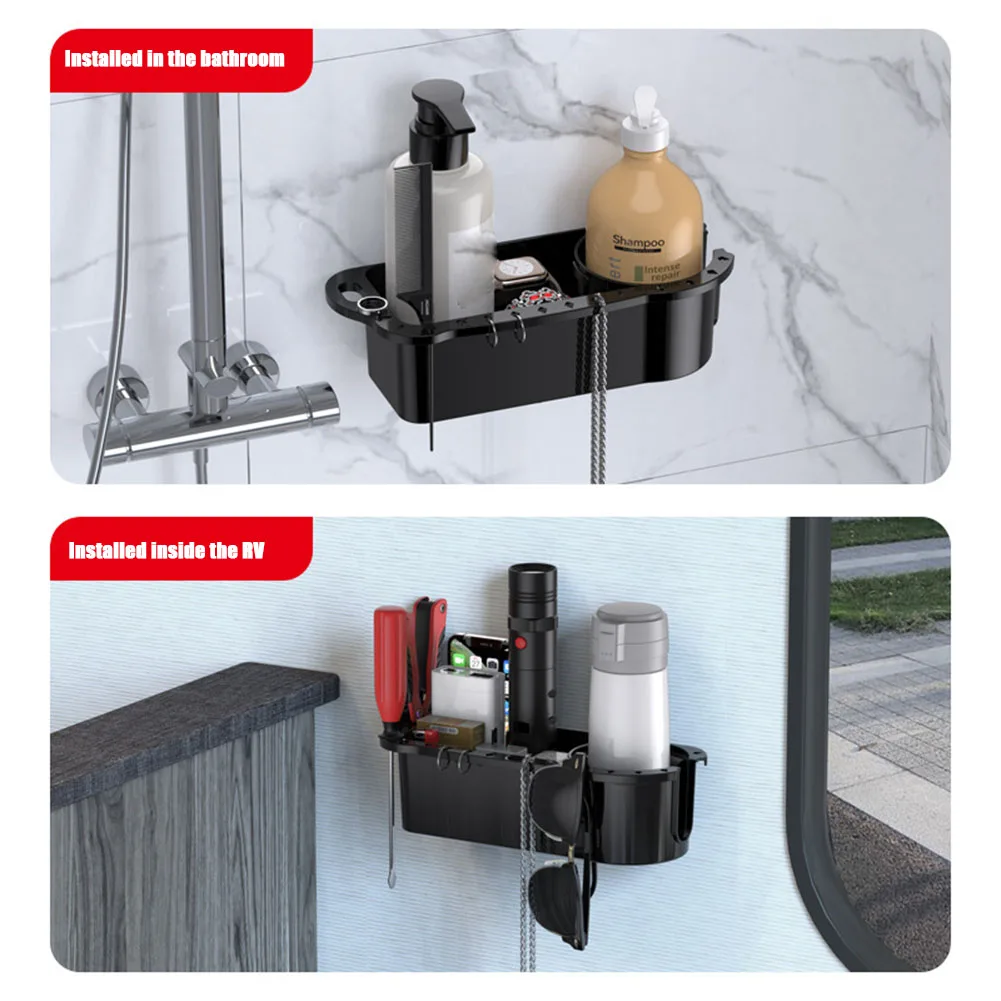 Marine Cup Holder Phone Drink Box Organizer Boat Fishing Caddy Cabin Marine Tools Storage Tray for Boat Kayak Pontoon Bass Boat