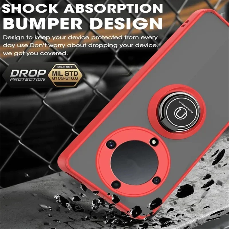 Armor Matte Shockproof Case with Ring Magnetic Holder Stand