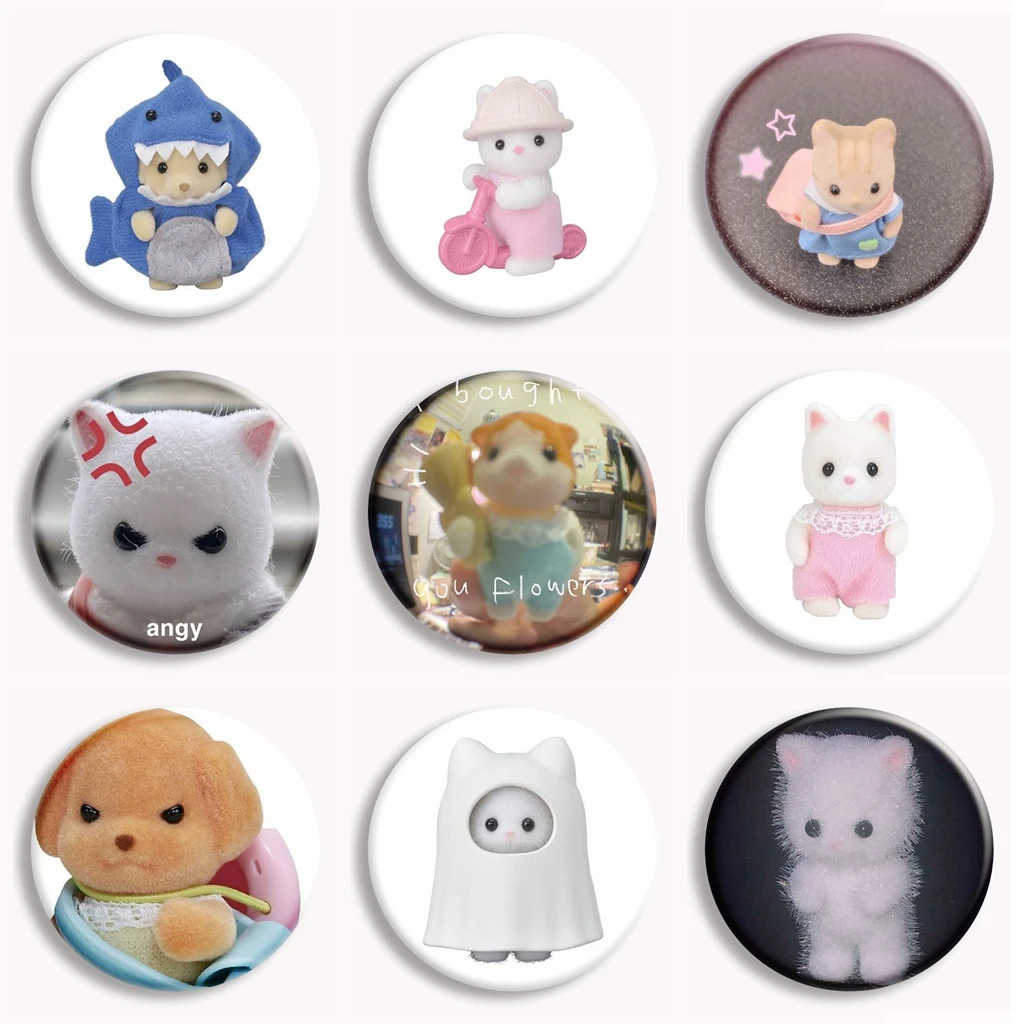 Cute Cartoon Cat Rabbit Bear Animal Soft Button Pin Y2k Kawaii Coquette ...