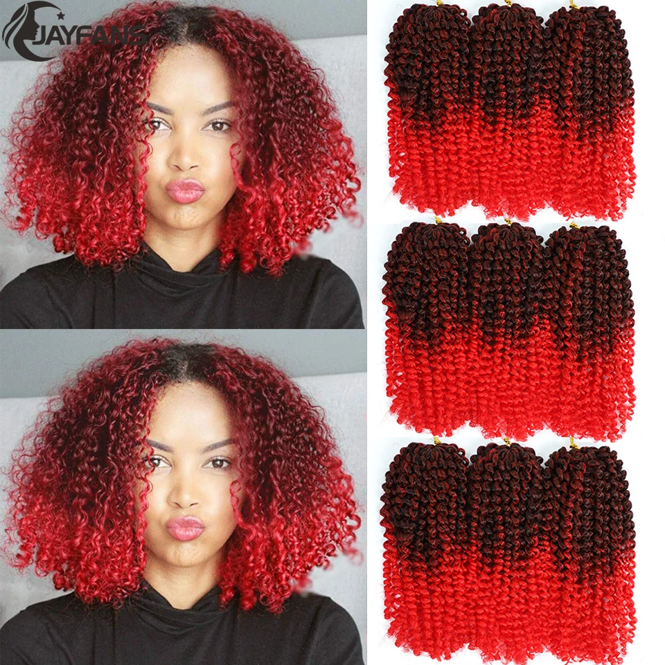 Red Ombré Afro Jerri Crochet Wig Amazon.com : Marlybob Water Wave Crochet Curly Hair Jerry  main image 2