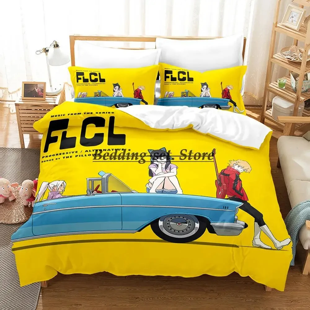 

3D Print Anime FLCL Alternative Bedding Set Duvet Cover Bed Set Quilt Cover Pillowcase Comforter king Queen Size Boys Adult