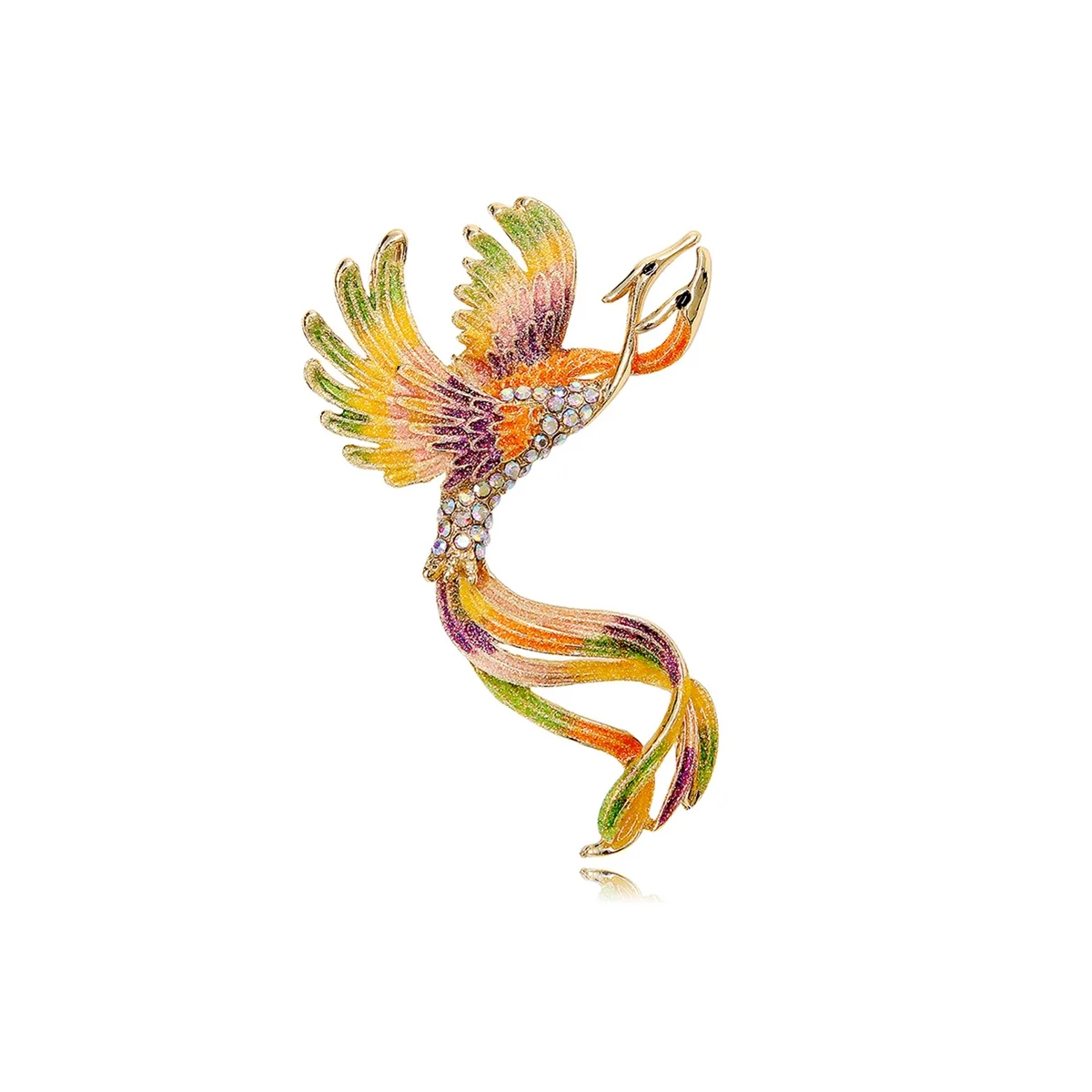 

Enamel Phoenix Bird Brooches for Women Men Beauty Bird Party Office Brooch Pin Gifts A