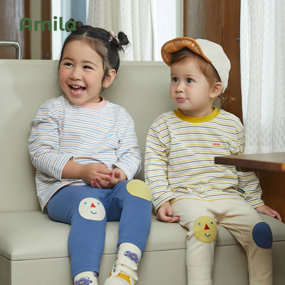 Children's T-Shirt Round Neck Striped Baby Top Boys And Girls Clothes baby t shirts kids t shirts