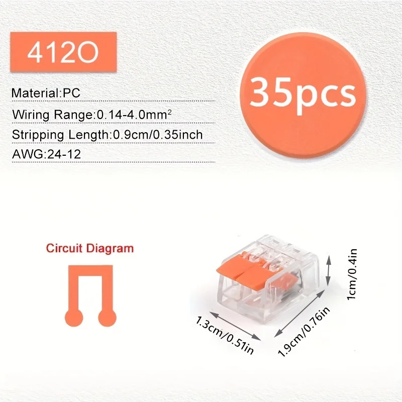 Universal Mehrfachanschlüsse orange Schnellsteckklemmen für Kabel bis 250 Volt und 32 Ampere kompakte und effiziente Lösung ideal für schnelle elektrische Verbindungen DIY Projekte Haushalts- und Industrieanwendungen – Detail 13