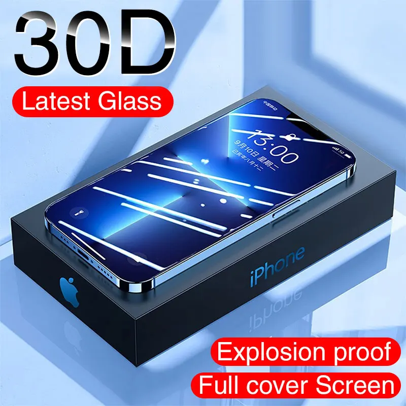 Yoovos 30D Volledige Cover Glas Voor Iphone 12 13 14 Pro Xs Max Xr X Screen Protector Op Iphone 11 12 Mini Gehard Glas Film