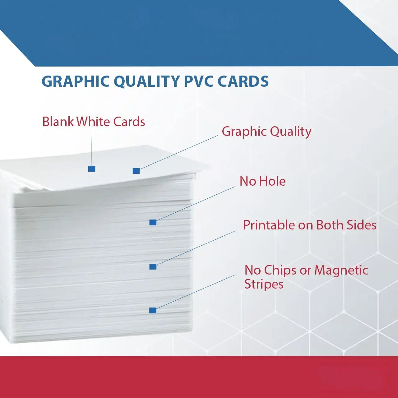 Glossy White Blank Plastic PVC Business Card Good For ID Badge Printers Graphic-Thickness 0.75mm 30mil