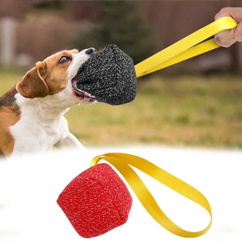 Pet Dog Toys Thick Hemp Dog Ball Toy Large Dogs Bite Training Tugs Pillow Nylon Rope Handle Pet Chewing Ball Toy Durable
