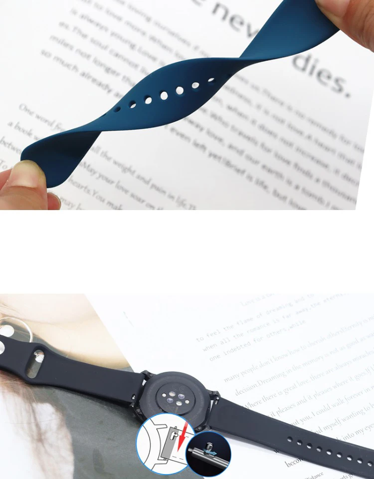 Premium Silicone Watch Band - 20mm/22mm Adjustable Bracelet