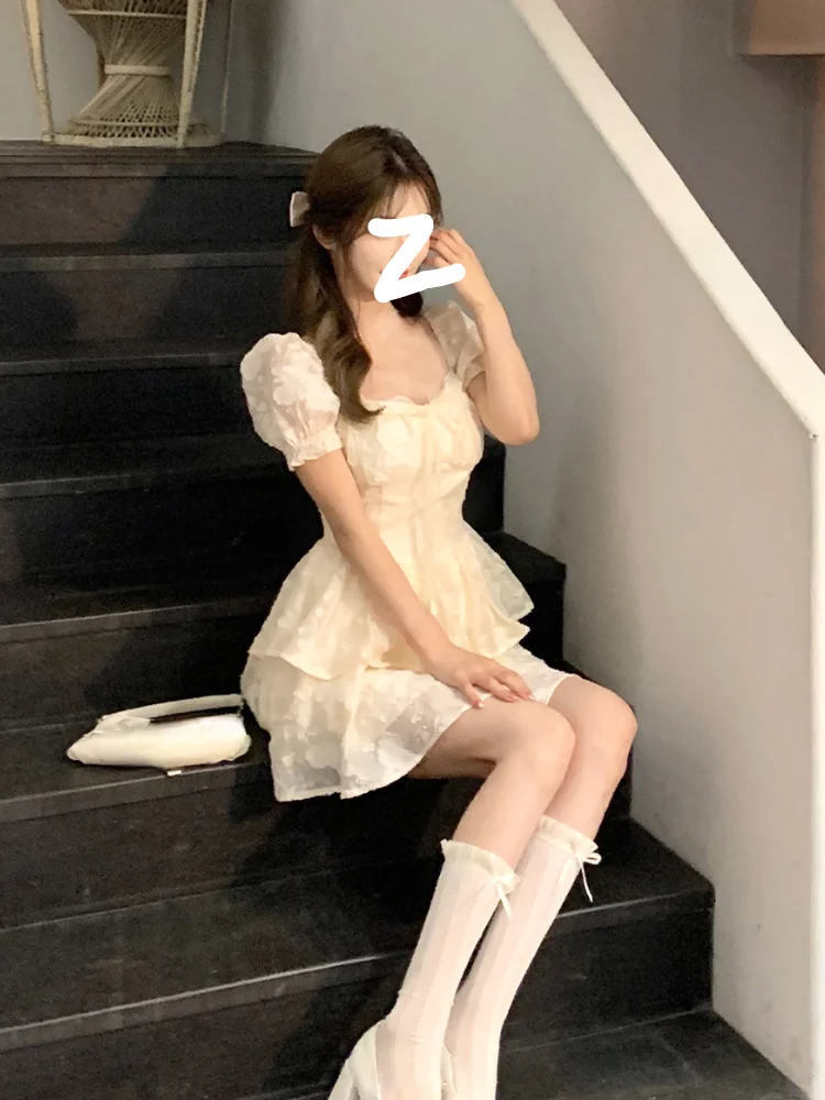 [SOMEWHERE BUTTER]★25SS★韓国人気★Stripe Pleats Mini Dress GeRRiT Summer Cute Boho Floral Flowy Knee Length Sundress