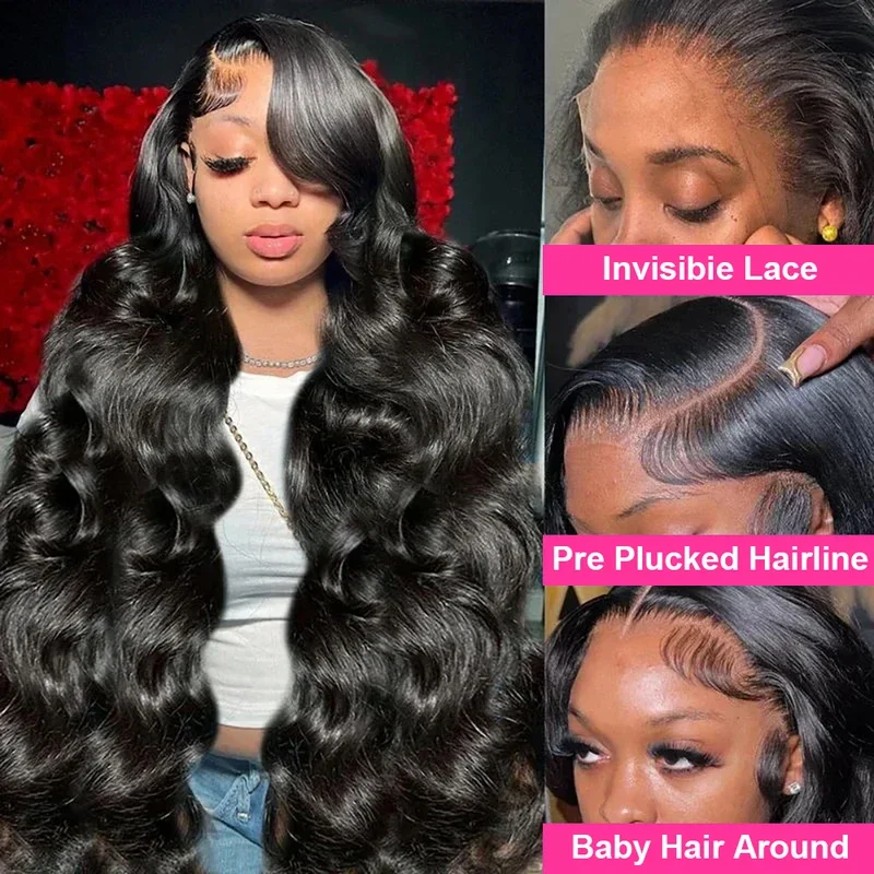 250 Density Body Wave 13x4 Lace Front Wigs Brazilian 5x5 Glueless Closure Wig Black 13x6 Hd Transparent Frontal Human Hair Wig