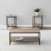 3-Piece Coffee and End Table Set, Rustic Brown 1