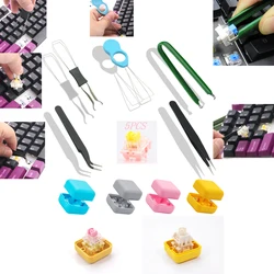 Mechanical Keyboard Accessories Switch Keycap Puller Lubricating Oil Tweezers L/I Type Magnetic Closing Opener For Most Switch