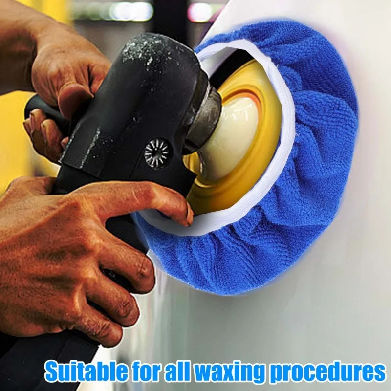 5-10 Inches Car Waxing Polishing Sleeve Microfiber Polisher Pad Wash Buffer Waxing Sleeve Auto Body Care Cleaning Accessories 3