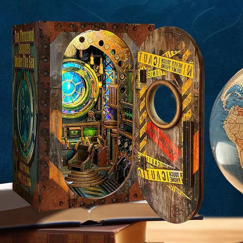 ABUM-Wooden Assembled Bookstand Explore Fantasy Unknown World Desktop Decoration Gift