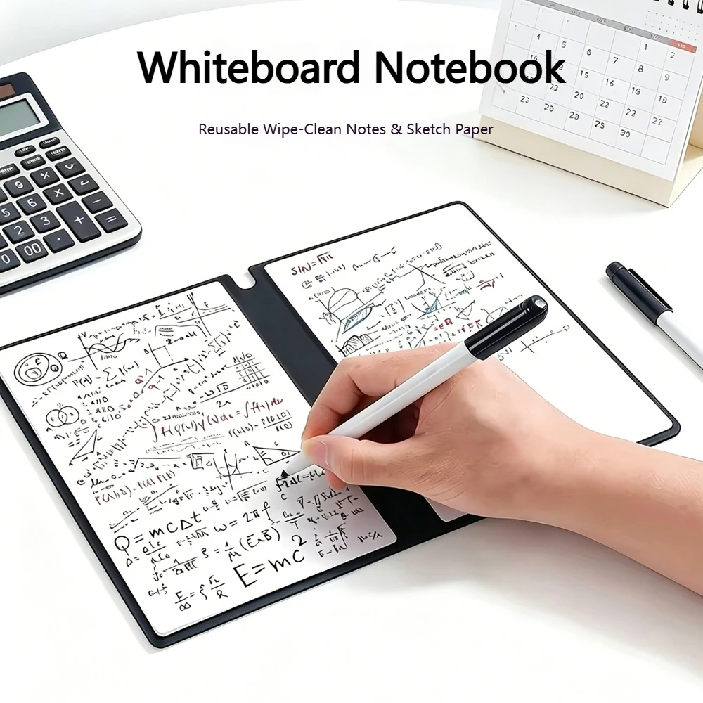 Quaderno Portatile A5 in Pelle con Lavagna Magnetica, Blocco Note Riutilizzabile, Planner Settimanale, Organizer Elegante per Ufficio e Pianificazione Quotidiana - immagine 2