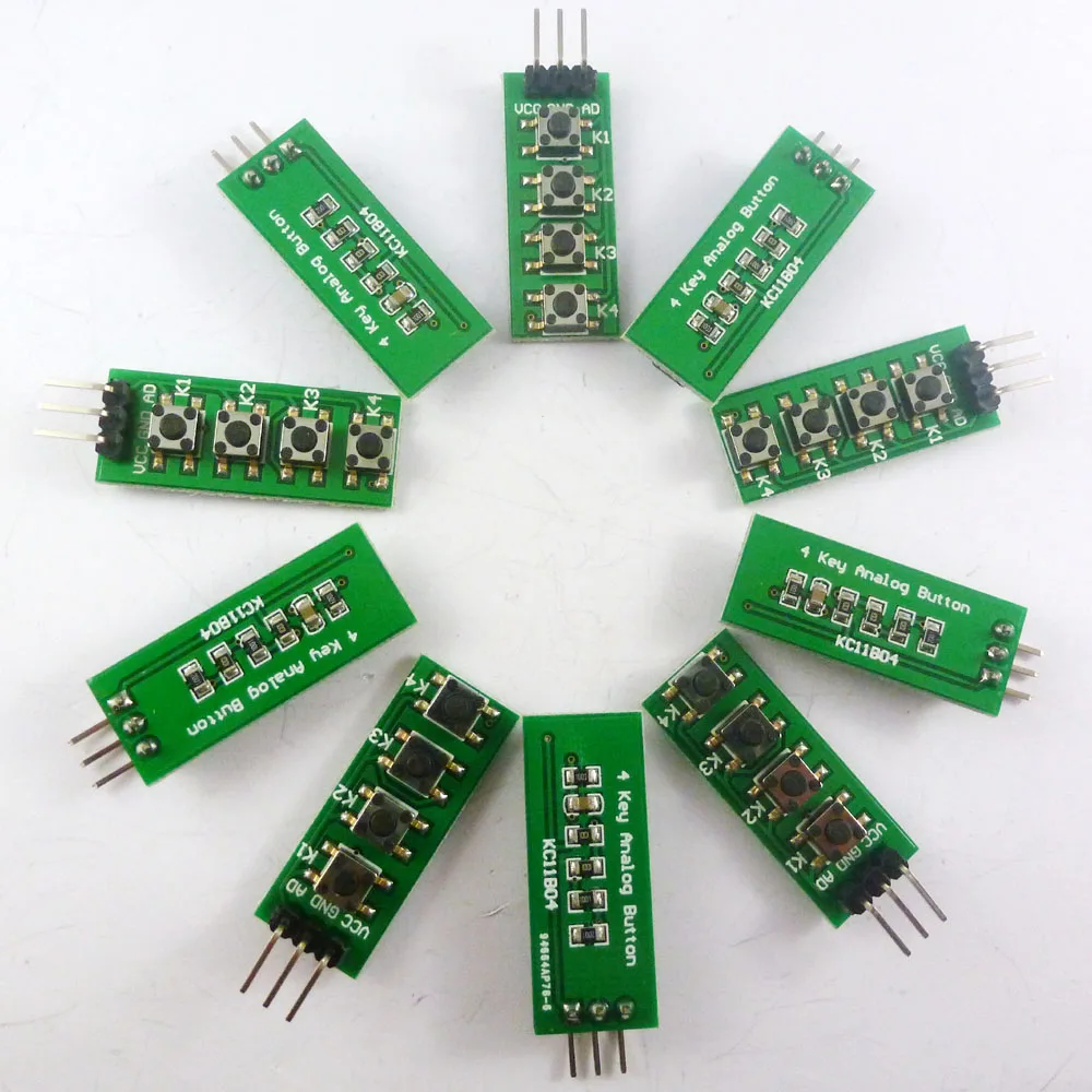 

10 PCS AD Keyboard Simulate Four Key Module Analog Button for Arduiuo MEGA2560 Sensor Expansion Board