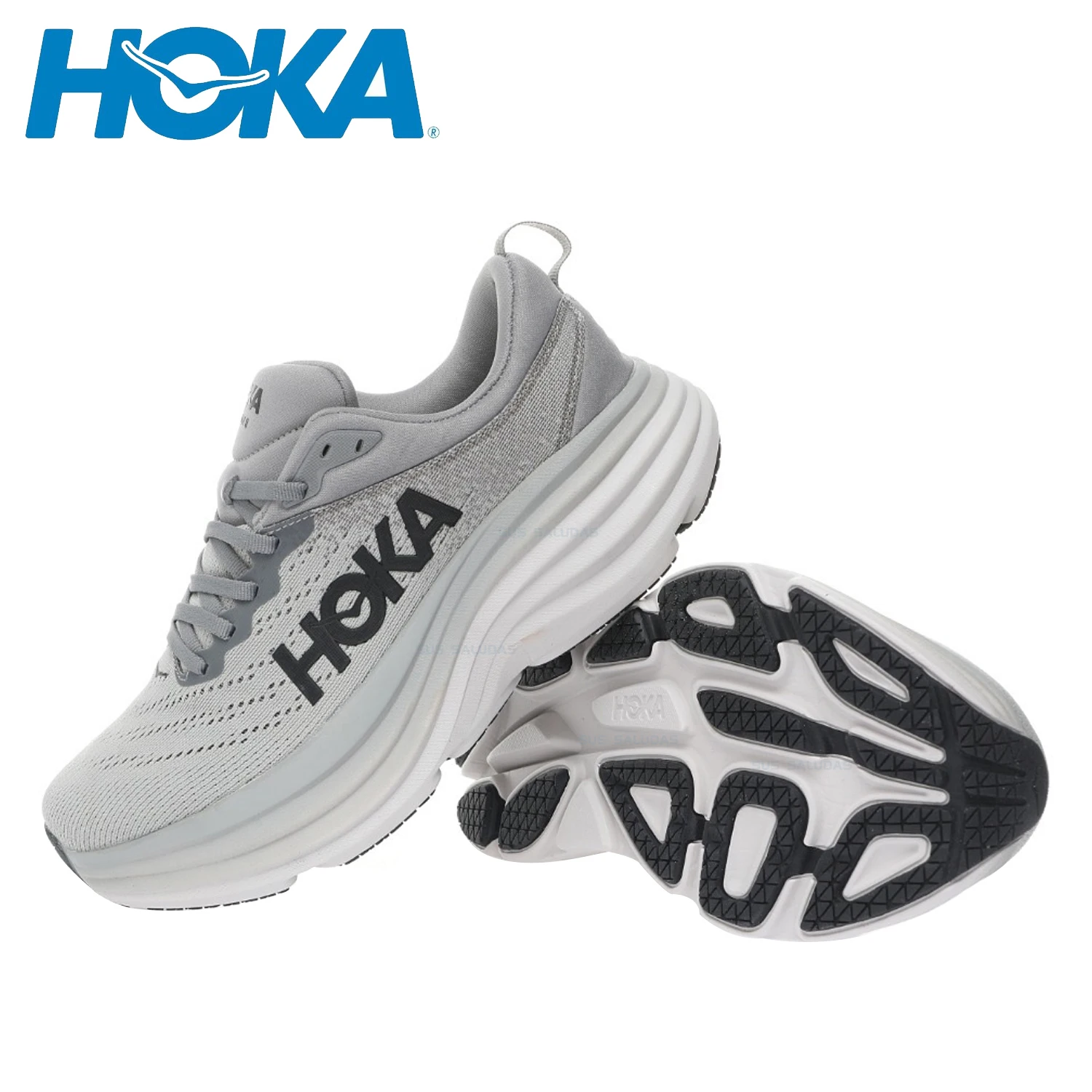 HOKA Bondi 8 Men Running Shoes Slip On Walking Shoes Non Slip Work Shoes Comfy Breathable
