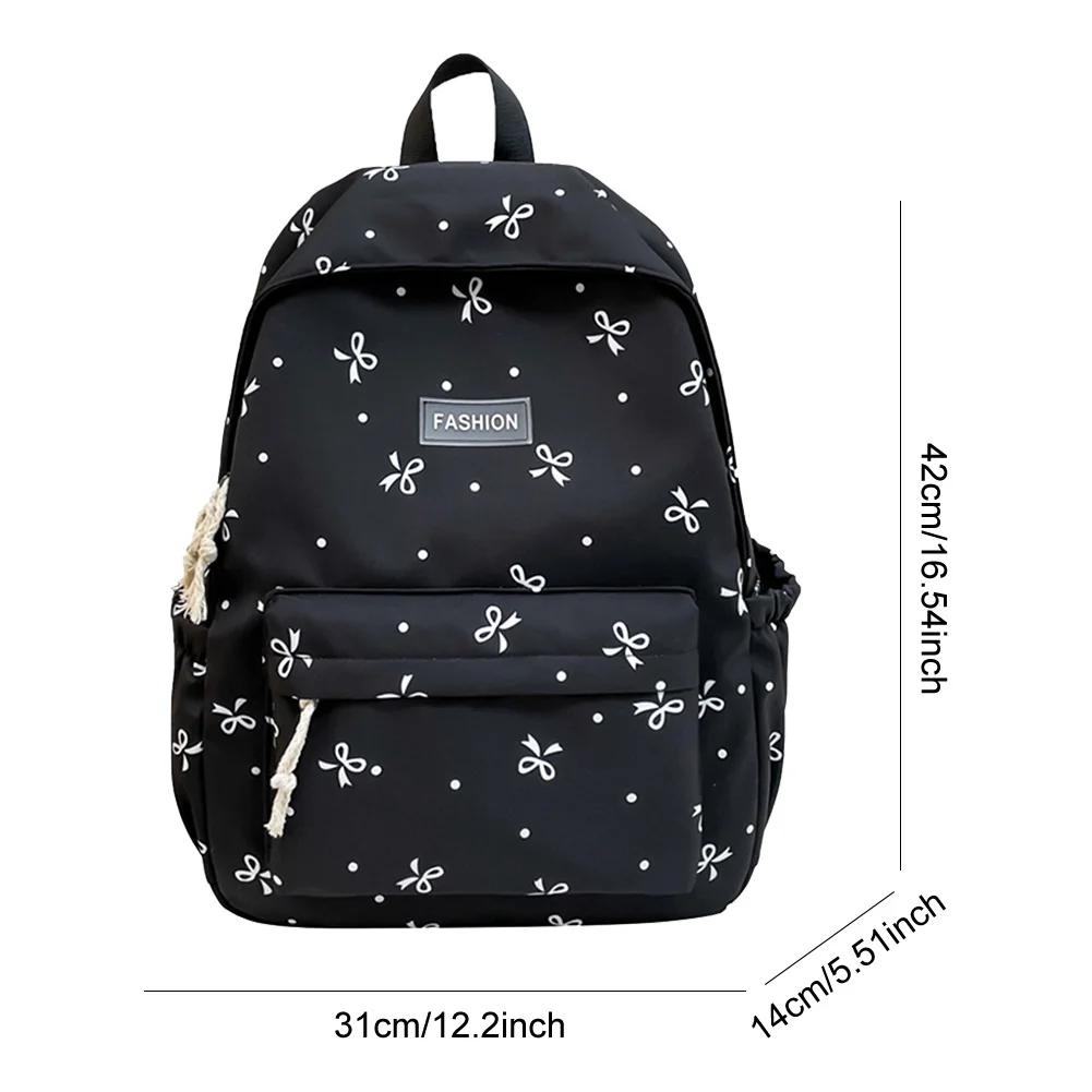 Women Student Backpack Floral Print Laptop Backpack Large Capacity Versatile Rucksack School Outdoor Camping Picnic Bag