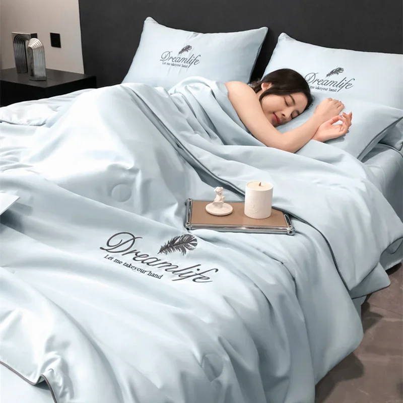 Summer Quilt Summer Quilt Set Bed Comforter 1 Pc Queen Size Soft Comfortable Quilts Machine Washable Single Double Blanket for Bed Quilted Spring Summer Quilt Comforter