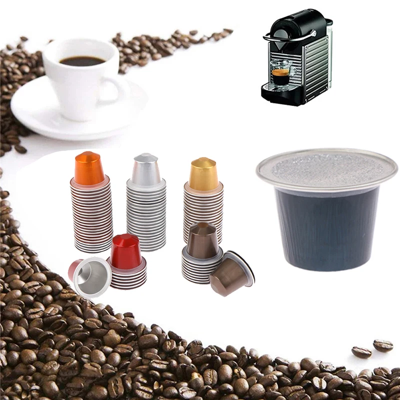 Description Picture 6 of item20PC/Set Reusable Nespresso Coffee Capsule Cup With Spoon Brush Black Refillable Coffee Capsule Refilling Filter Coffeeware Gift