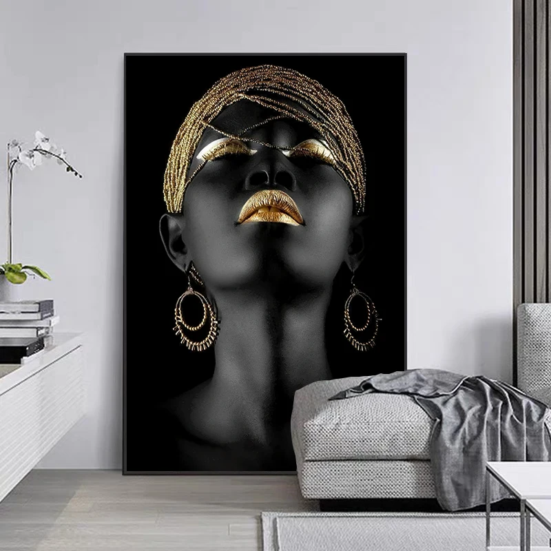 Affiche de Femme Africaine en Or Noir de Luxe, Citations Positives,  Customisation Décorative Moderne, Art Mural sur Toile, Décoration de la  Chambre et de la Maison - AliExpress