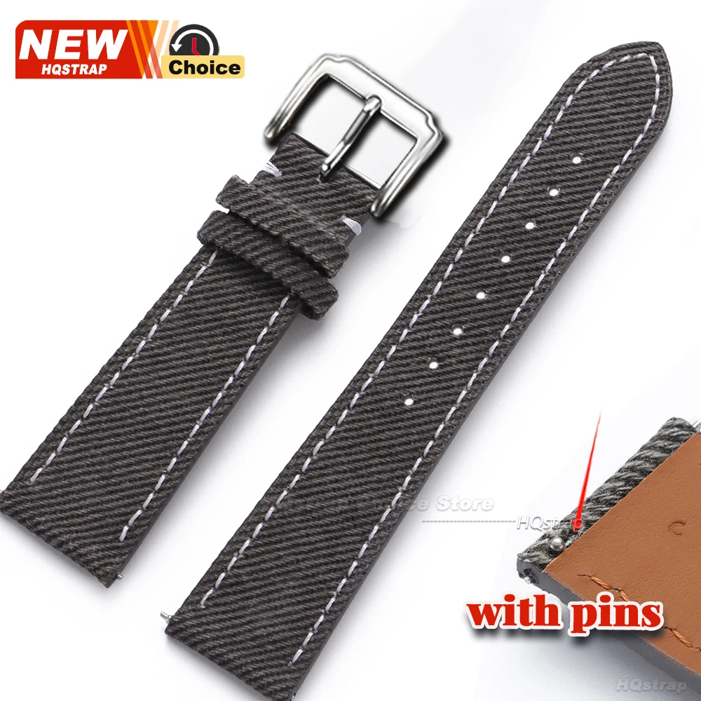 Vintage Leather Denim-Style Watchband Strap - Versatile Unisex Accessory