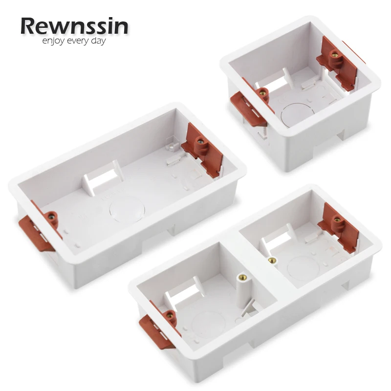 Rewnssin-caja eléctrica de revestimiento en seco de 35 / 46mm de profundidad, para paneles de yeso, placas de yeso, enchufe de pared y caja de montaje de interruptores