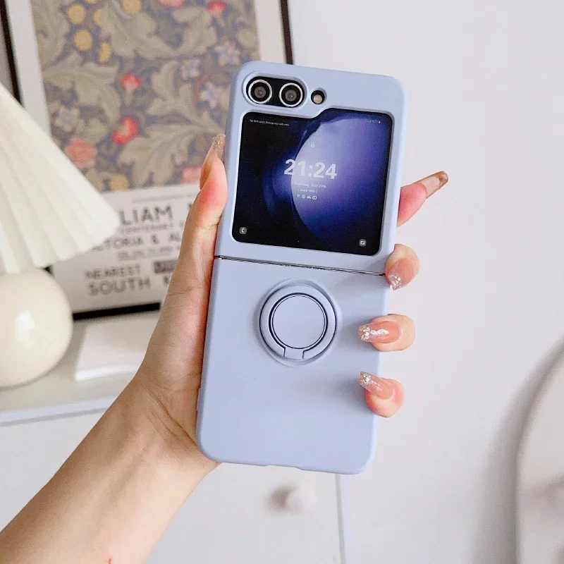 Elegant Rotating Ring Bracket Soft Silicone Phone Case - Shockproof Protector Cover